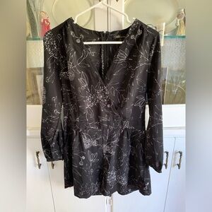 Chic Black Floral Mini Dress by Dalia